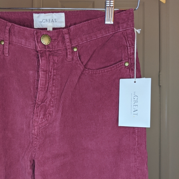 The GREAT Western Crop Burgindy Wide-leg Corduroys - Picture 6 of 13